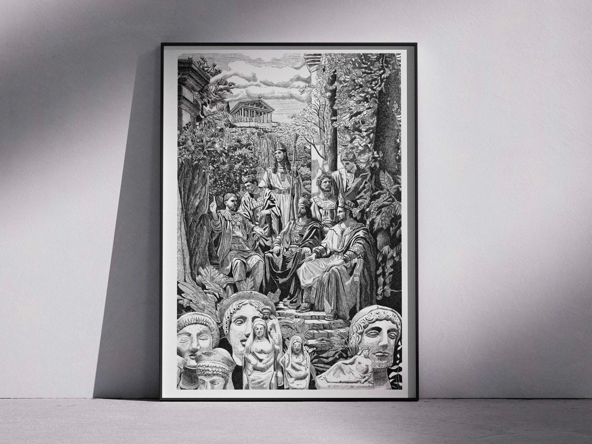 Les sept rois â Illustration dâart antique romain â Ădition limitĂ©e sur papier dâart