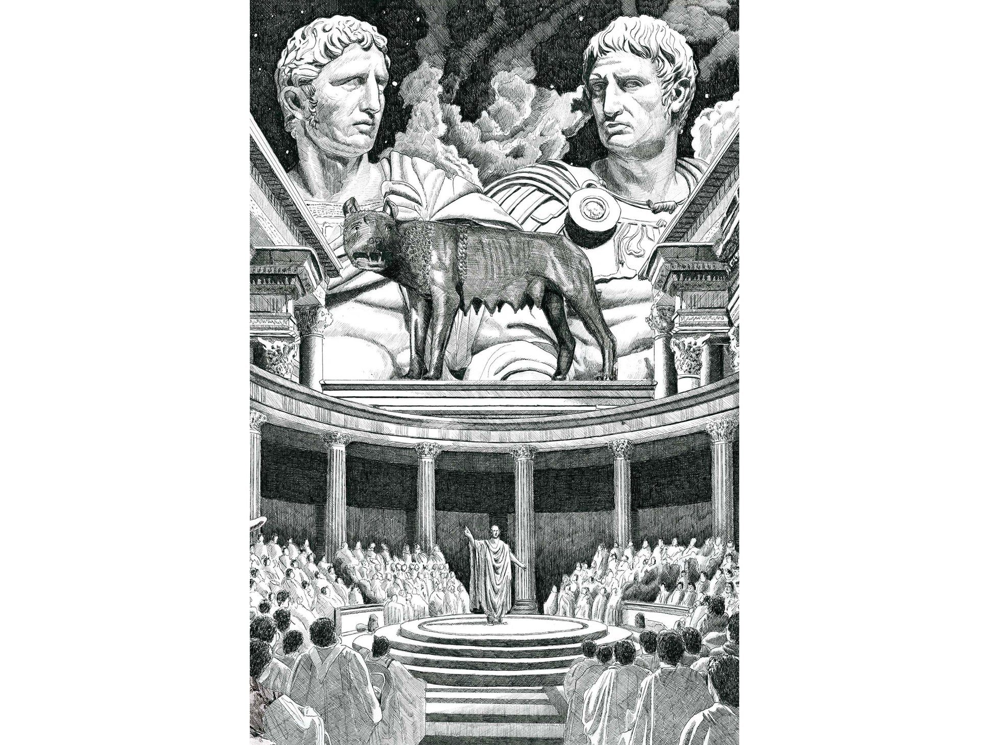 La rĂ©publique romaine â Illustration de couverture du livre de Isaac Asimov â Ădition limitĂ©e sur papier dâart / 30 x 40 cm