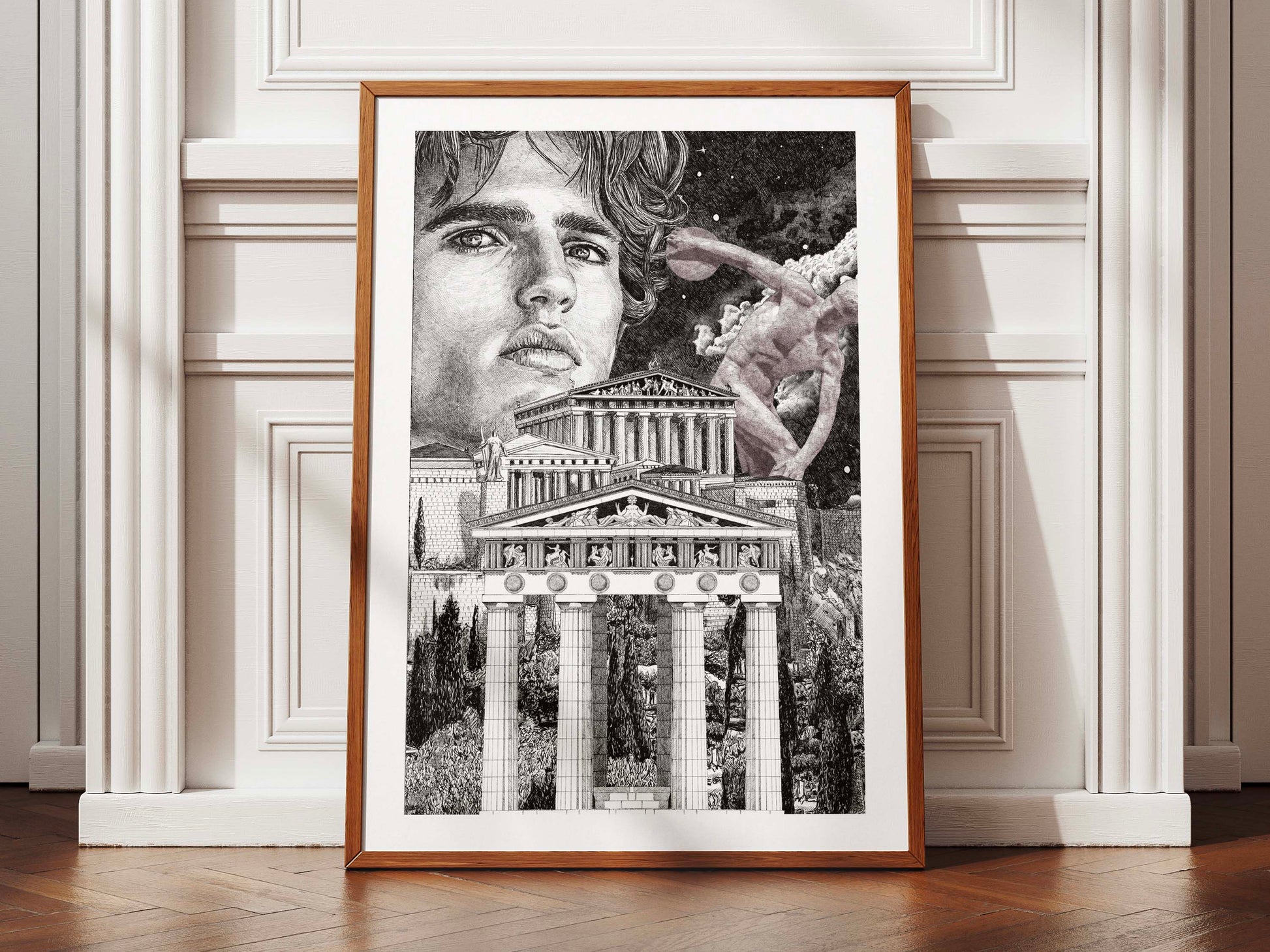 Les Grecs â Illustration de couverture du livre de Isaac Asimov â Ădition limitĂ©e sur papier dâart / 30 x 40 cm