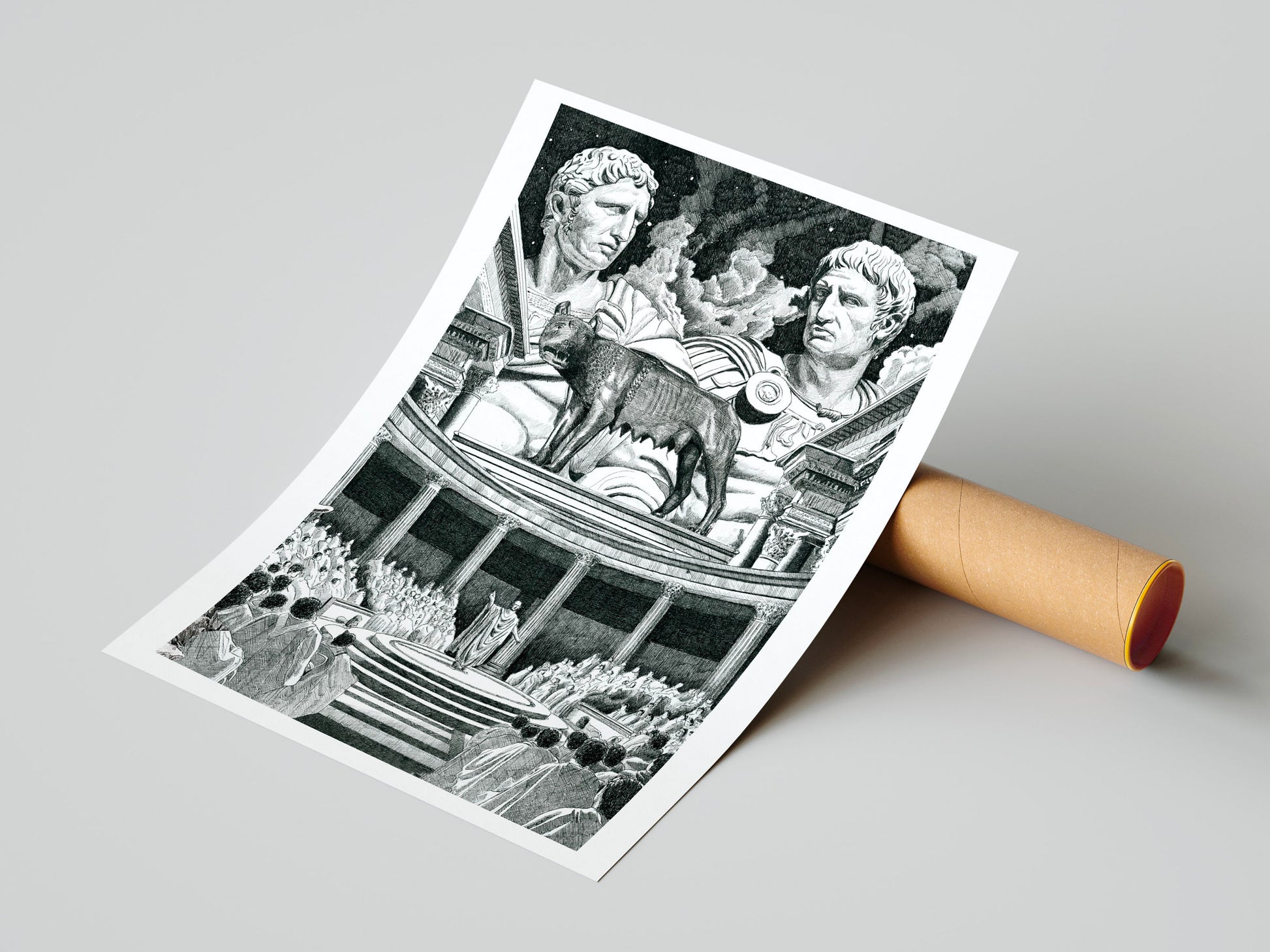 La rĂ©publique romaine â Illustration de couverture du livre de Isaac Asimov â Ădition limitĂ©e sur papier dâart / 30 x 40 cm