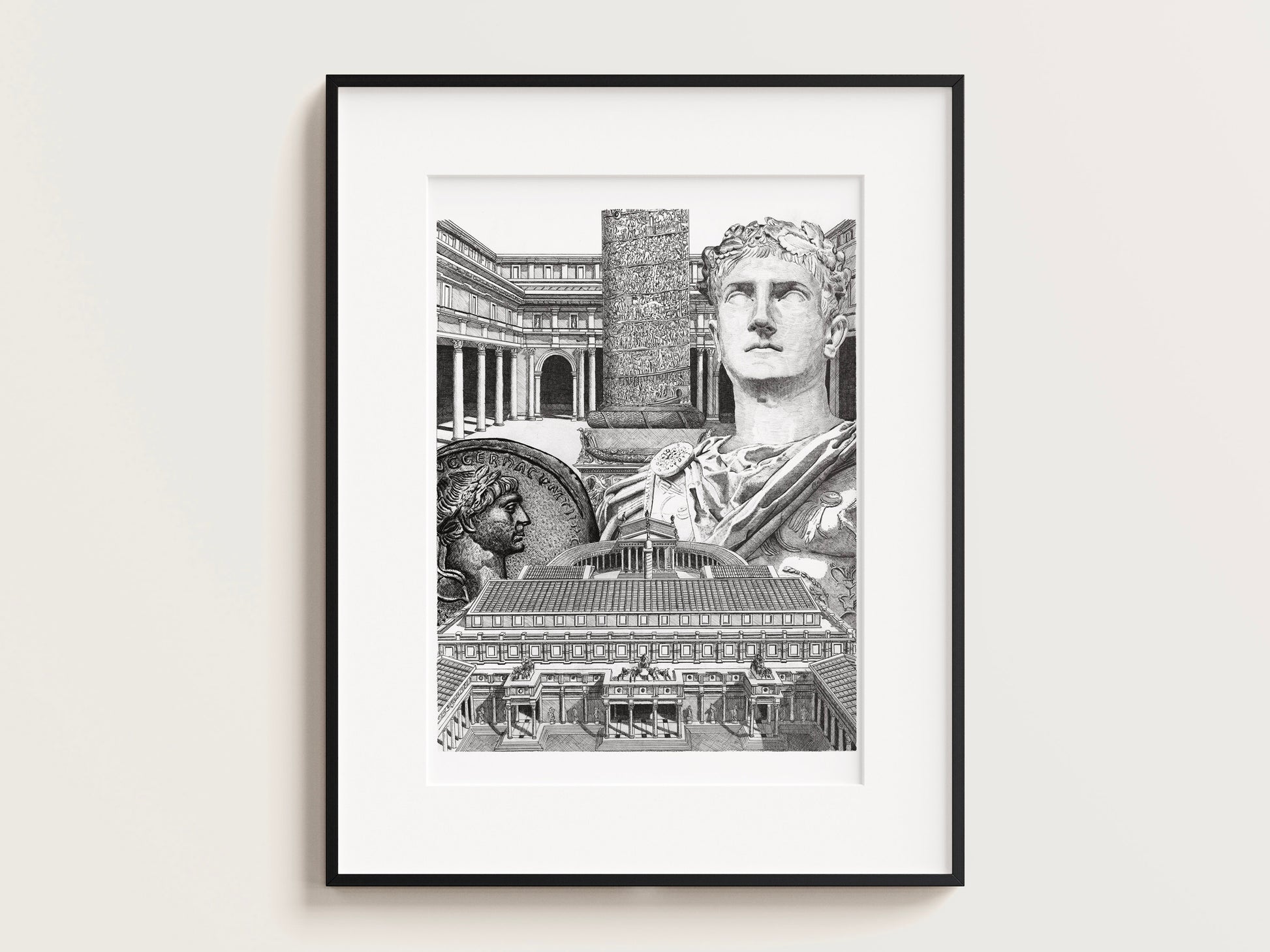 Le Forum de Trajan â Ădition limitĂ©e sur papier dâart / 30 x 40 cm