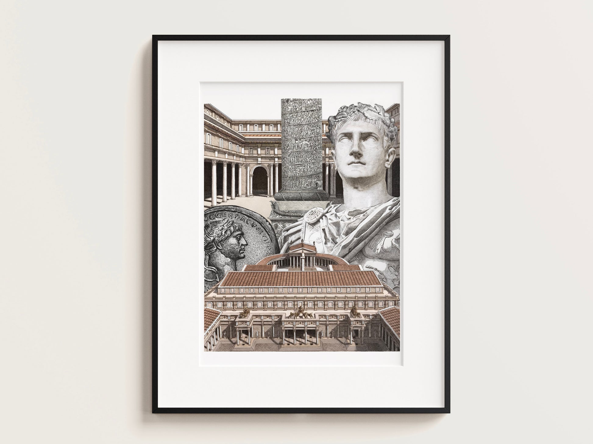Le Forum de Trajan â Ădition limitĂ©e sur papier dâart / 30 x 40 cm