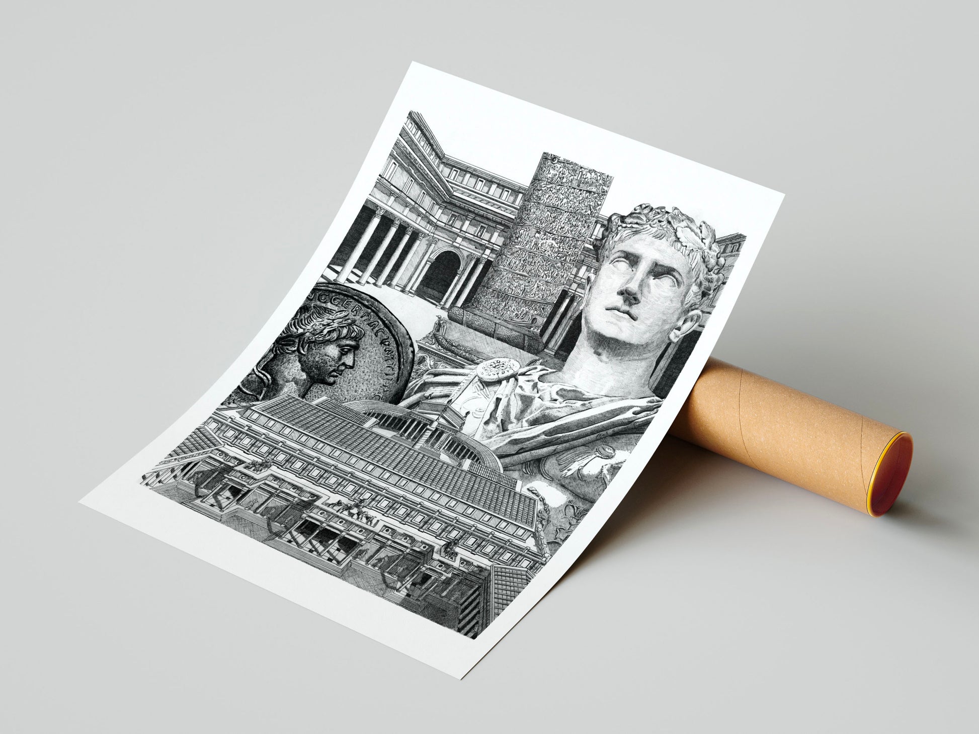 Le Forum de Trajan â Ădition limitĂ©e sur papier dâart / 30 x 40 cm