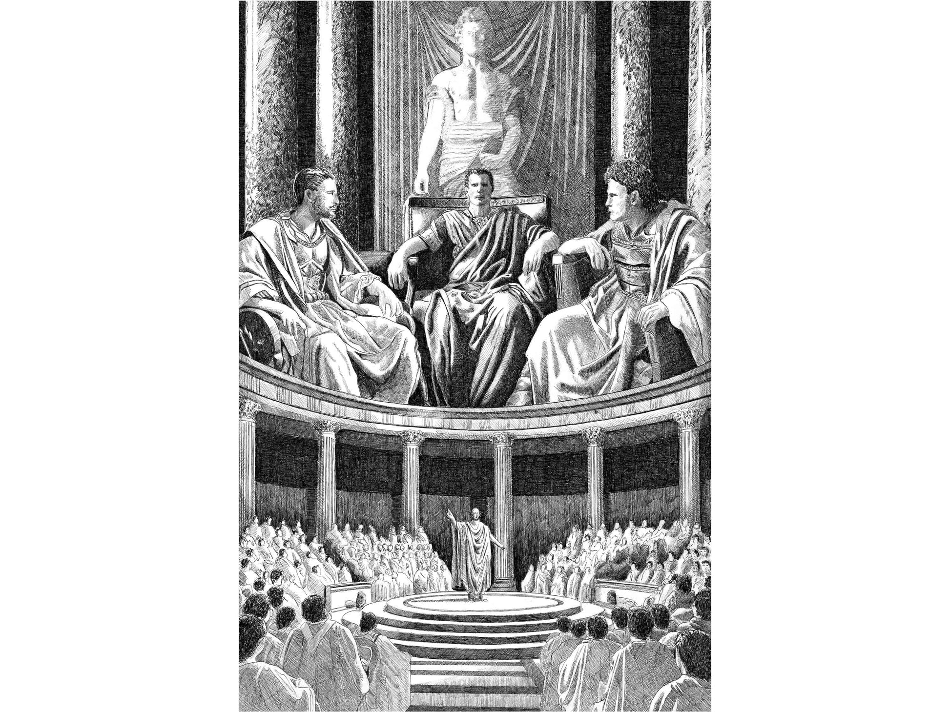 Le Triumvirat â Ădition limitĂ©e sur papier dâart / 30 x 40 cm