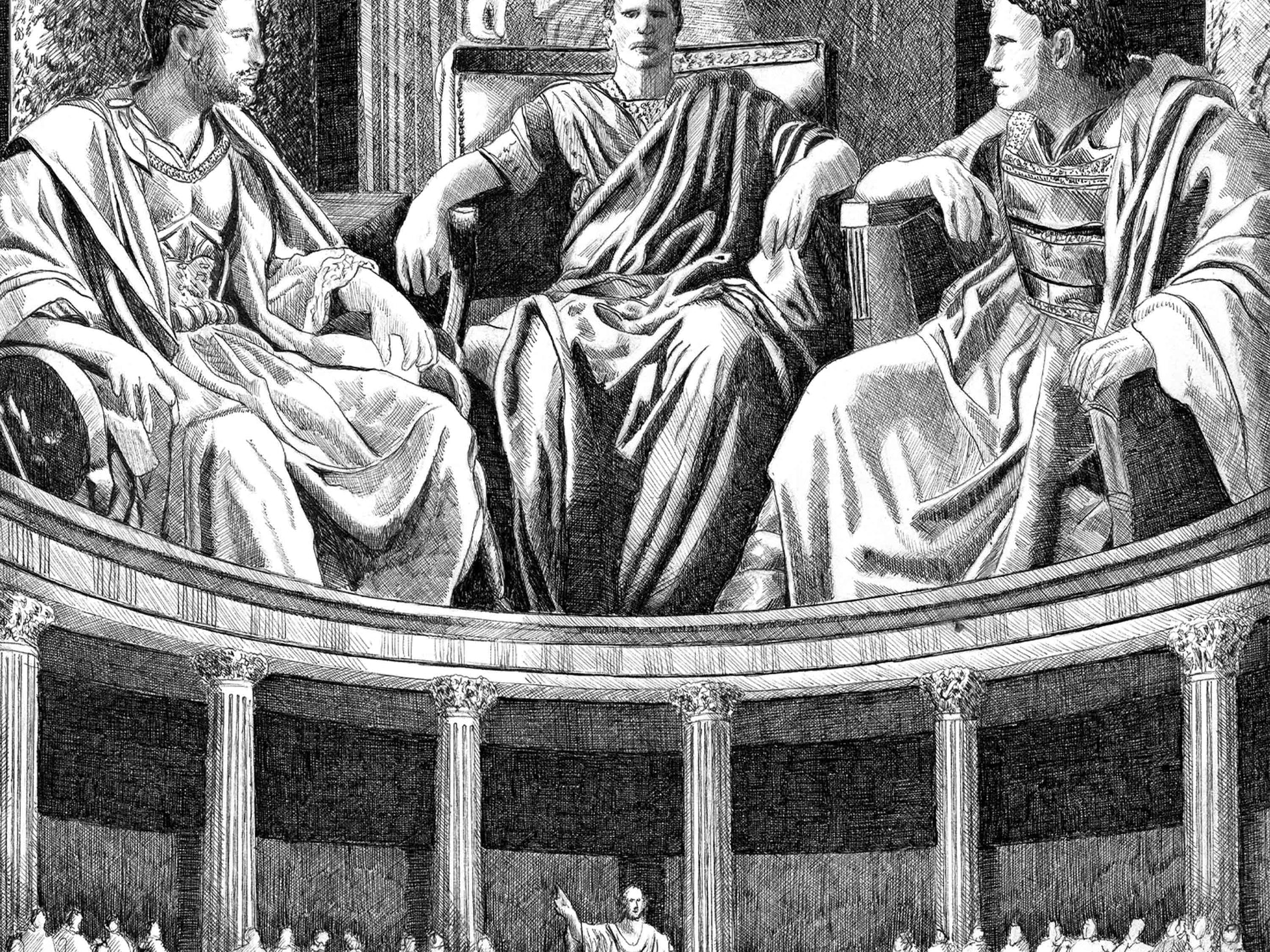 Le Triumvirat â Ădition limitĂ©e sur papier dâart / 30 x 40 cm