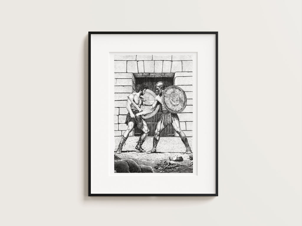 LES GRECS - Achille et Hector – Édition limitée sur papier d’art / 30 x 40 cm
