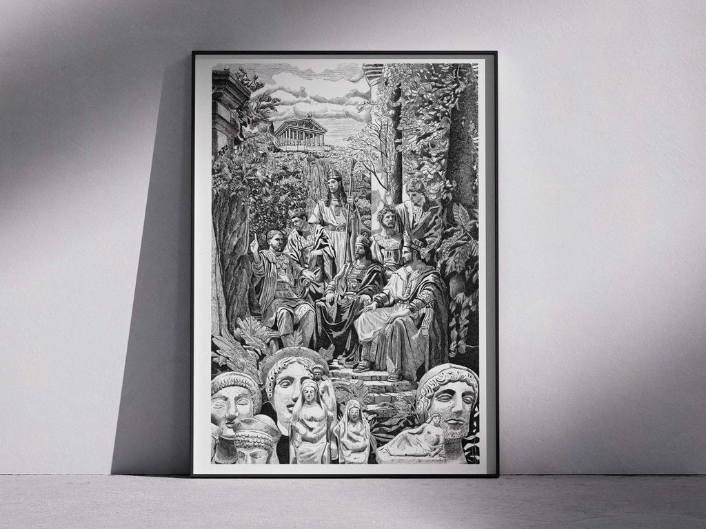 Les sept rois – Illustration d’art antique romain – Édition limitée sur papier d’art