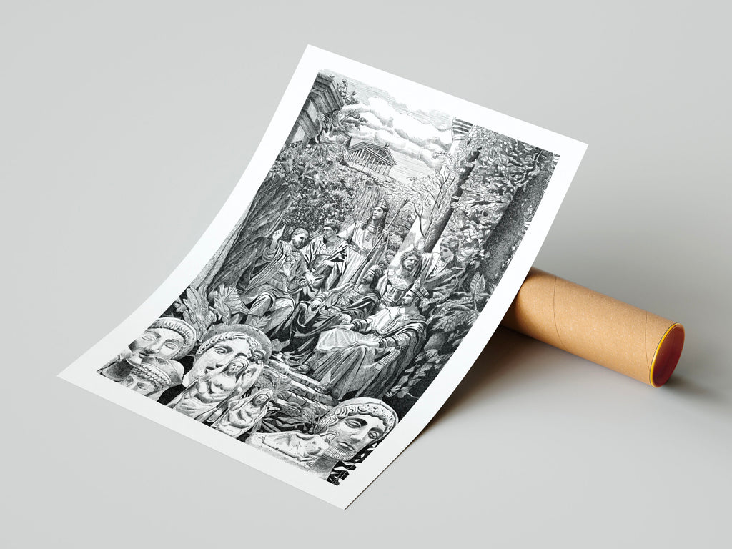 Les sept rois – Illustration d’art antique romain – Édition limitée sur papier d’art