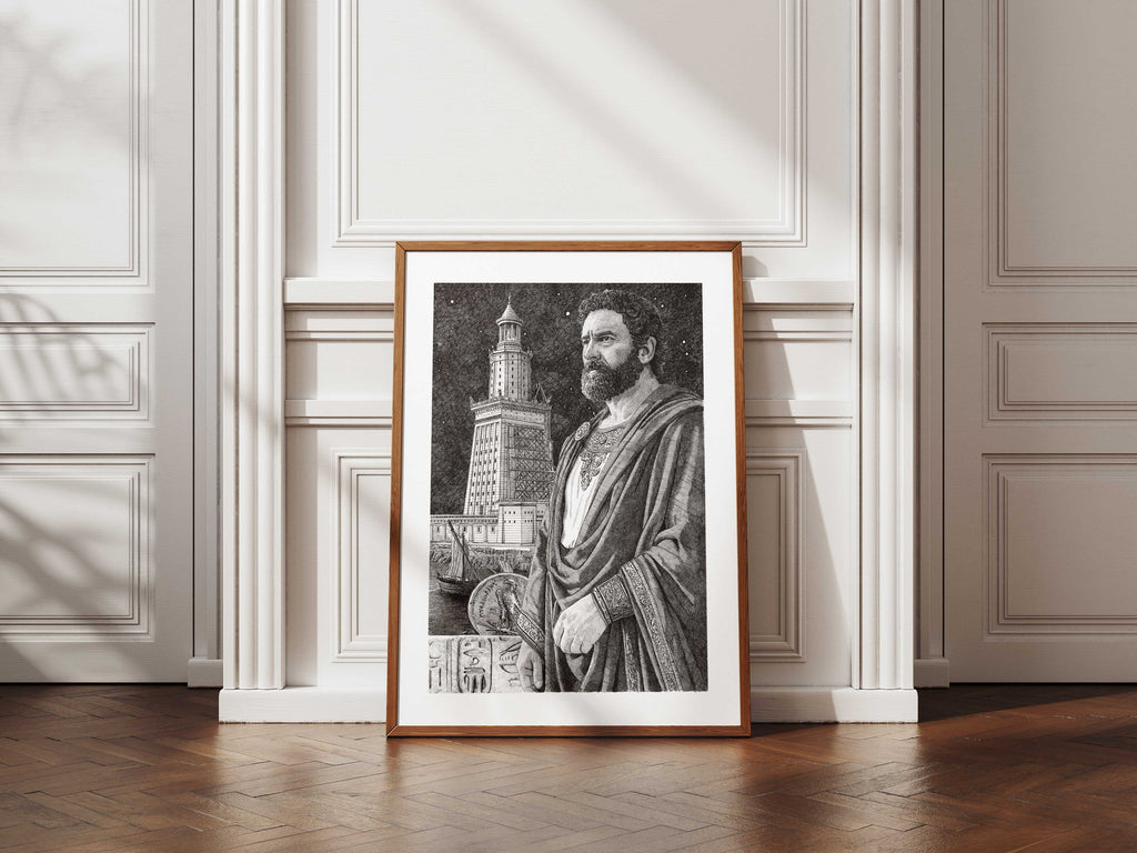 LES ÉGYPTIENS - Ptolémée Ier et le phare d'Alexandrie – Édition limitée sur papier d’art / 30 x 40 cm