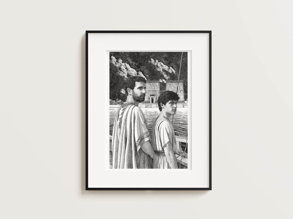 LES ÉGYPTIENS - Hadrien et Antinoüs – Édition limitée sur papier d’art / 30 x 40 cm