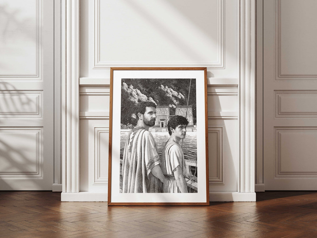 LES ÉGYPTIENS - Hadrien et Antinoüs – Édition limitée sur papier d’art / 30 x 40 cm