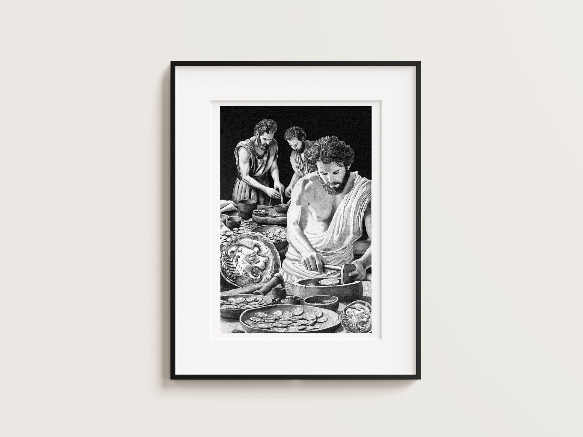 LES GRECS - La monnaie – Édition limitée sur papier d’art / 30 x 40 cm
