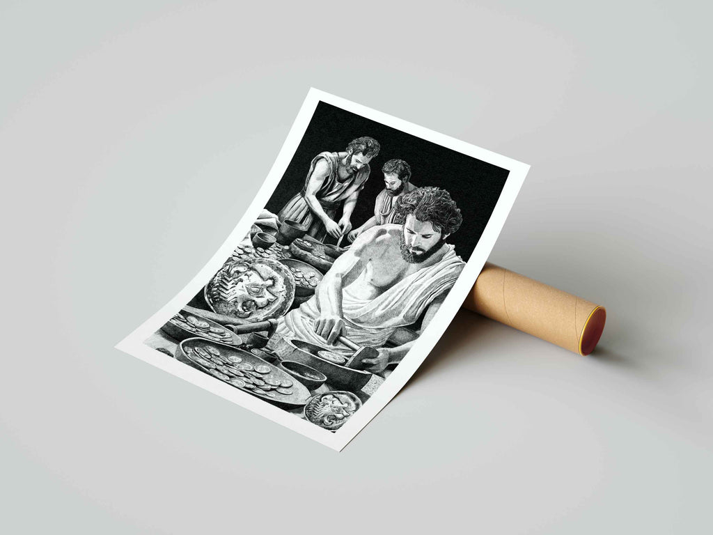 LES GRECS - La monnaie – Édition limitée sur papier d’art / 30 x 40 cm