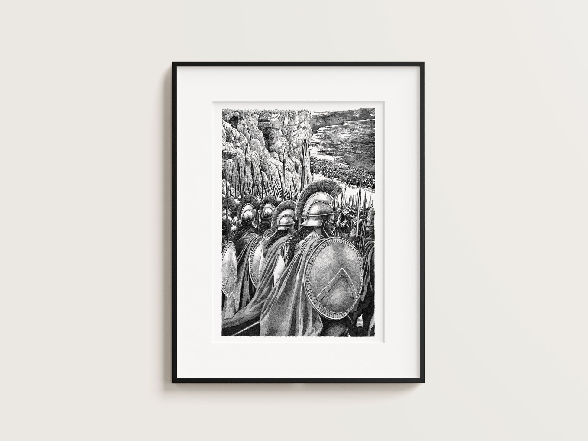 LES GRECS - La bataille des Thermopyles – Édition limitée sur papier d’art / 30 x 40 cm