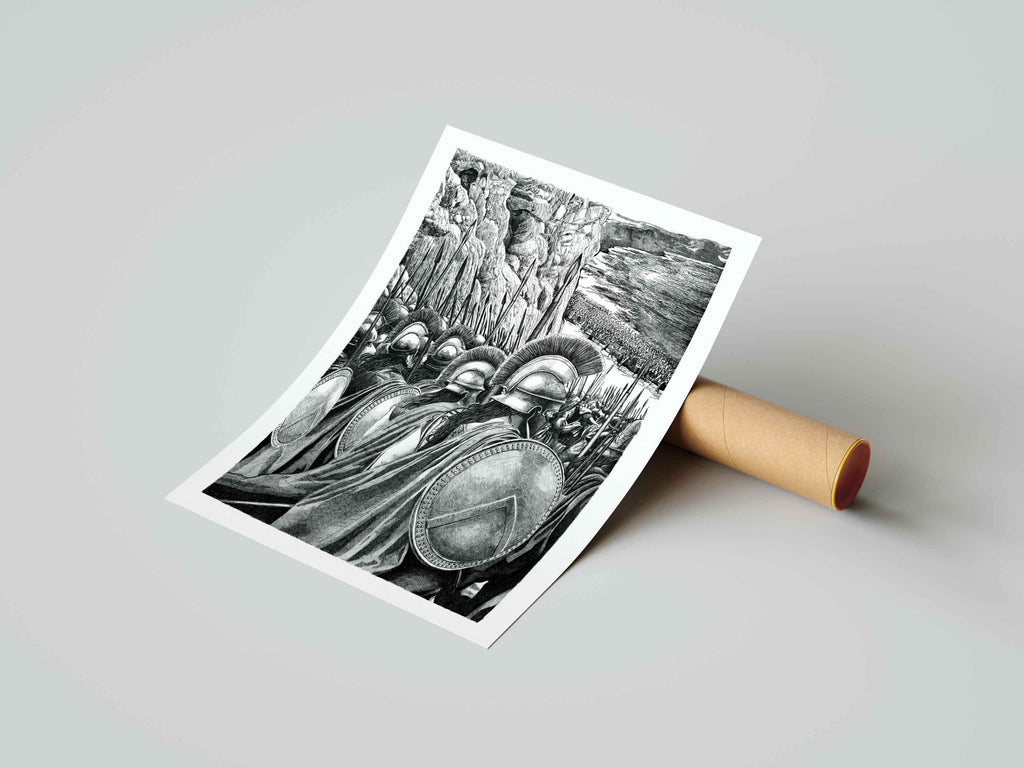 LES GRECS - La bataille des Thermopyles – Édition limitée sur papier d’art / 30 x 40 cm