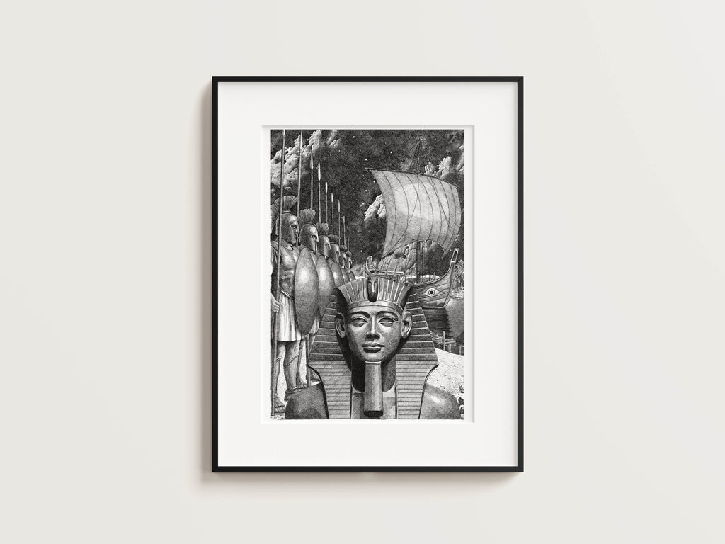 LES ÉGYPTIENS - Psamtik Ier et les Grecs – Édition limitée sur papier d’art / 30 x 40 cm